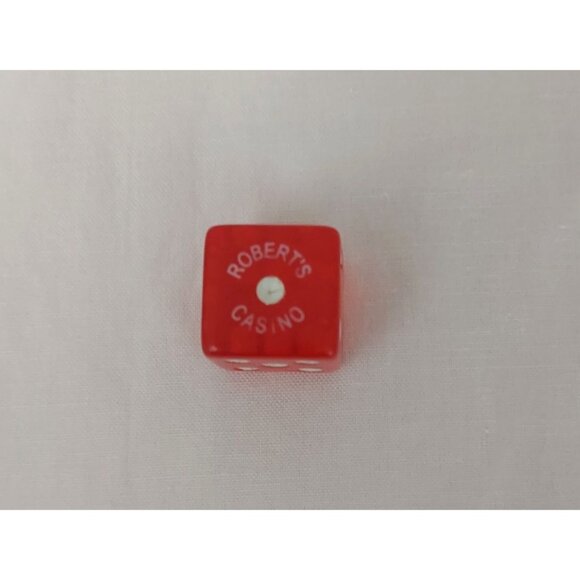 Vintage Robert's Casino Craps Die Dice Las Vegas NV Nevada Obsolete Red Rare - Picture 1 of 4